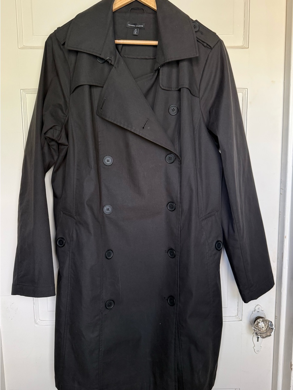 Oversized Black Trench Coat - Lightweight Classic Double-Breasted